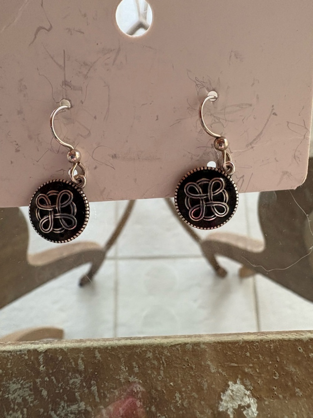 Brighton Black and Silver Round Knot Drop Earrings